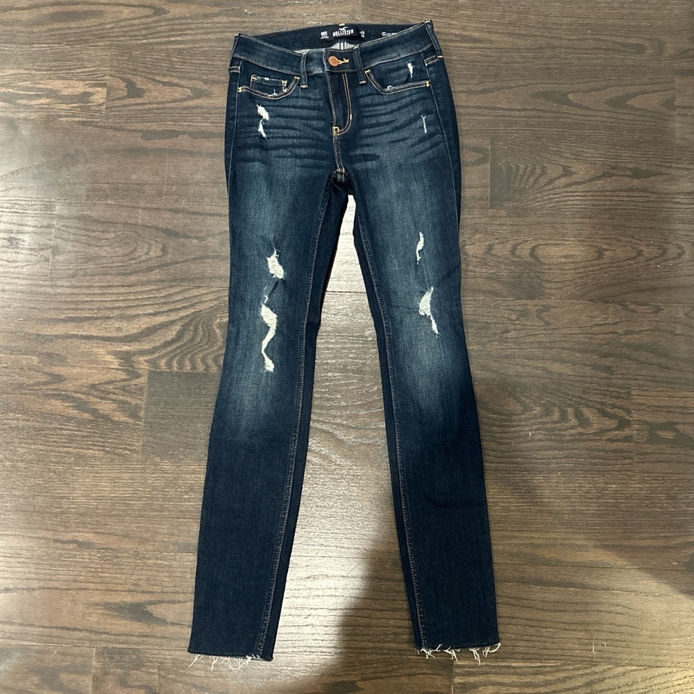 Hollister Dark Blue Distressed Skinny Jeans